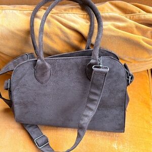 White Mountain Sueded Brown M/L Tote Handbag